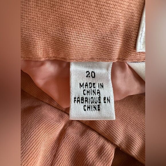 Talbots 100% Silk Wide Leg Pleated Dress Pants Pink Peach Sz 20 Preppy Lined - Picture 5 of 7